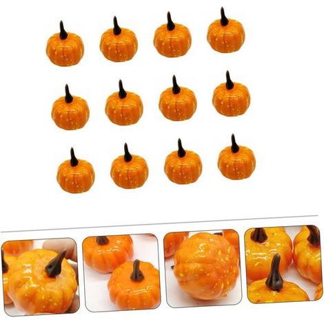 Décorations Citrouilles Artificielles - Lot de 12 - Mousse Orange - Halloween (1/5)
