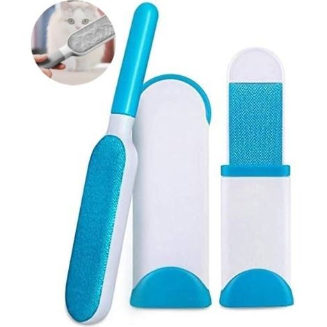 Pet Dog Cat Hair Remover, No Refills and No Waste, Improved Reusable Pet Hair Remover Brush, Home Helper (Blue)