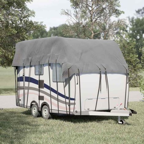 vidaXL Housse de toit de caravane gris tissu non tissé