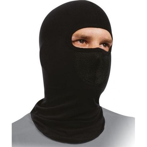 Cagoule type hublot polyester / viscose noir pour casque de moto