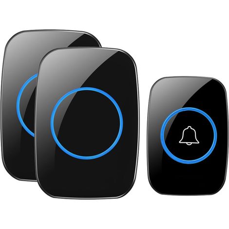 Sonnette sans fil un émetteur deux récepteurs - Fonctionne sans piles - Signal longue portée - Idéal pour maison à plusieurs étages ou bureaux (1/5)