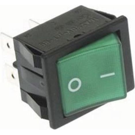 Interrupteur À Basculer - DPST 10 A 250 V CA - Avec Témoin Néon Vert - Pour Installation Électrique Murale - 1 Pièce (1/2)