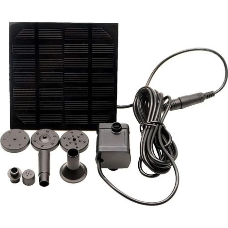 Kit de pompe à eau solaire d'extérieur : convient aux bains d'oiseaux, jardins, bassins, terrasses et aquariums. (1/5)