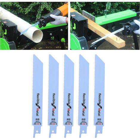 Kit de 5 lames de scie alternative en métal pour le travail du bois, outil électrique 150 mm / 5,9 pouces S922BF
