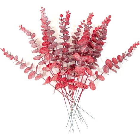 Rameaux D'Eucalyptus Artificiels - 24 Pièces - Doré Et Noir - Pour Décoration Florale, Centre De Table, Intérieur Bureau Fête Noël Halloween (1/5)