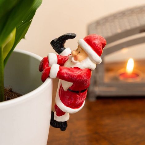 Pot À Plantes Accrochable - Sculpture Résine Bonhomme De Neige Père Noël - Décoration Murale Extérieure Intérieure - Lot De 1 (1/5)