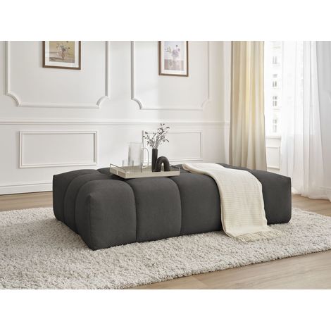 BOBOCHIC - Pouf EVEREST tissu texturé Gris foncé (1/5)