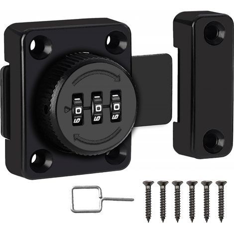 Lucchetto a combinazione portatile a 3 cifre con password per porte a senso unico, armadi, cassetti e mobili da ufficio. (1/5)