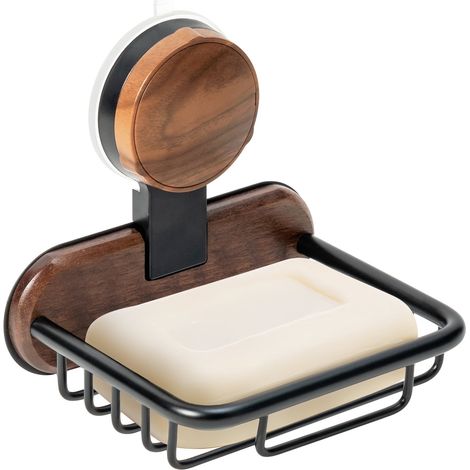 Portasapone da parete per bagno, scolasapone con ventosa, contenitore per sapone, mini mensola portaoggetti, 1 pezzo. (1/4)