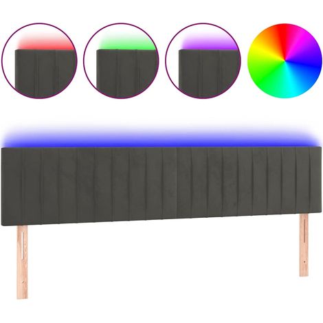 Maison Exclusive - Cabecero con LED de terciopelo gris oscuro 160 (1/5)
