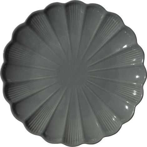 Lot de 6 Assiettes Plates "Calista" 26cm Gris