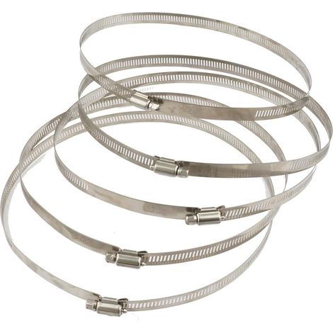 5pcs Créoles en acier inoxydable 20cm/200mm, Clips de serrage réglables pour tuyau d'arrosage, conduit, ventilateur, hydroponique, salle de bain, cuisine (1/5)