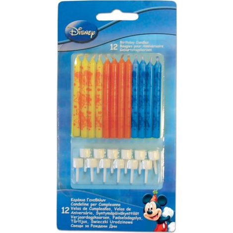 Disney geburtstagskerzen Mickey Wachs gelb/orange 12 Stück