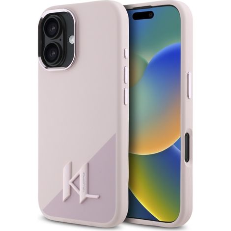 Karl Lagerfeld Silikon MagSafe Pink iPhone 16 Hülle (1/5)