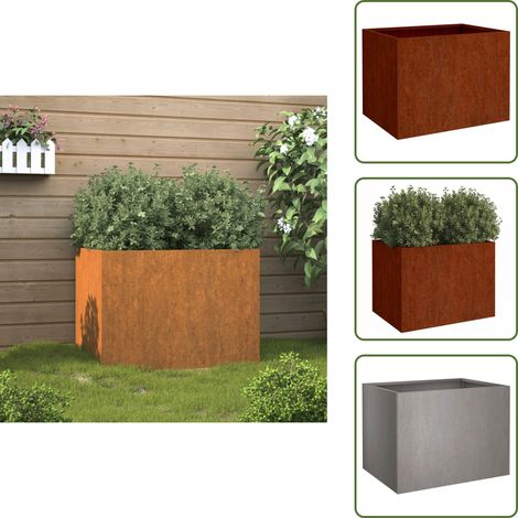 Jardinière 62x47x46 cm acier corten - Jardinier - Pot De Fleurs Extérieur - Acier Corten - Bac À Fleurs - Déco Jardin (1/5)