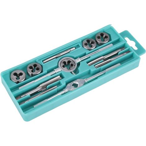 Jeu tarauds et filières 12 pièces M6/12 acier 45, pour métal (1/5)