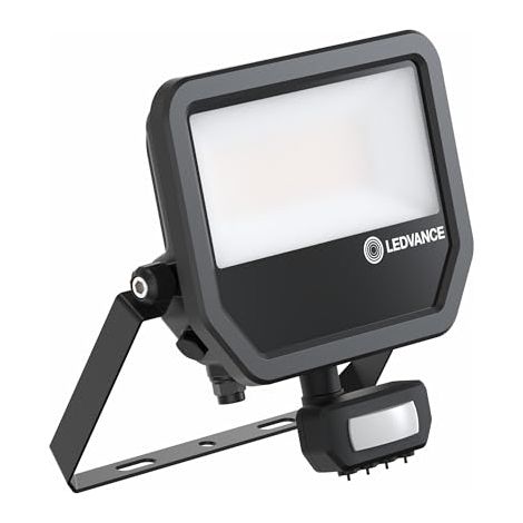 Ledvance Proyector LED Aluminio Negro 41W 5500lm 100D - 830 Blanco Cálido IP65 - Detector De Movimiento Y Luz - Simétrico