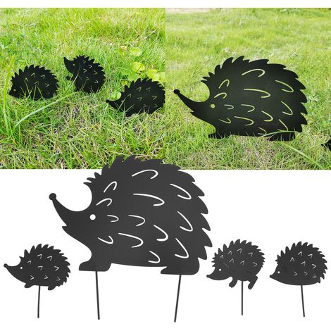 4 Pièces En Métal Décoration Jardin Hérisson Design Ajouré Art du Fer Mignon pour Extérieur (1/5)