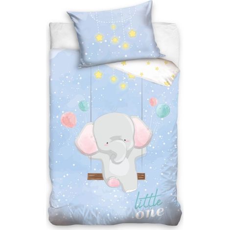Parure Copripiumino Lettino Baby Elefante Azzurro
