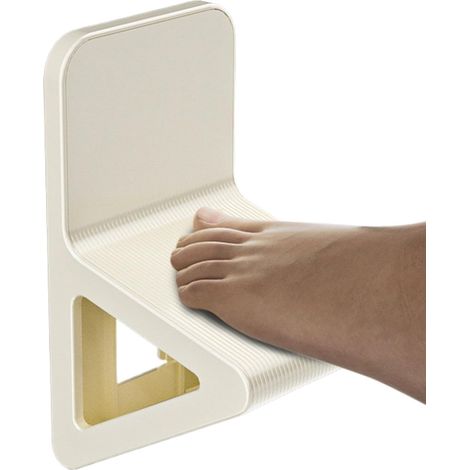 Pédale de douche triangulaire pour le rasage des jambes, stable, pour un confort accru (1 blanc ) (1/5)