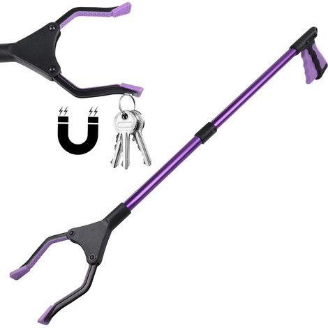 Shine Teleskopgreifer, 81 cm langer Greifer mit Magnet, faltbarer Greifer zum Greifen ohne Bücken, Greifer für ältere Menschen (Lila) (1/5)