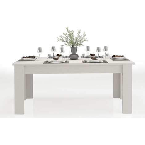 Tavolo da pranzo moderno legno bianco allungabile 90x160-210 Jesi Larch (1/5)