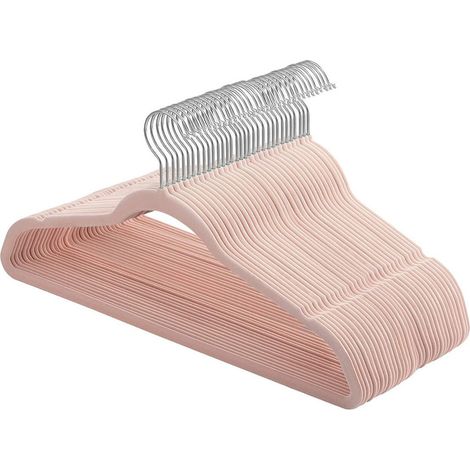 Set di 30 grucce in velluto lunghezza 42 cm sottili e resistenti grande capacità di carico con ganci girevoli a 360° per cappotti camicie rosa 120003417