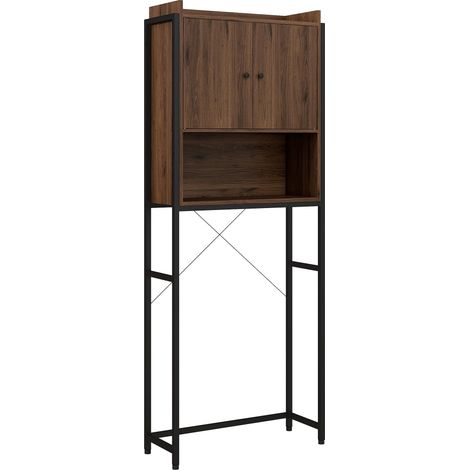 étagère de rangement à deux portes dimensions : 68 x 25.5 x 172.5 centimètres, idéal pour optimiser l'espace de votre salle de bain, alliant praticité et esthétique pour un rangement fonctionnel et... (1/5)