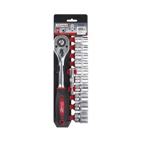Ribitech – Clé à cliquet 3 positions 1/2’’ – 24 dents – Longueur 255 mm – Manche bi-matière antidérapant pour prise en main confortable (1/4)