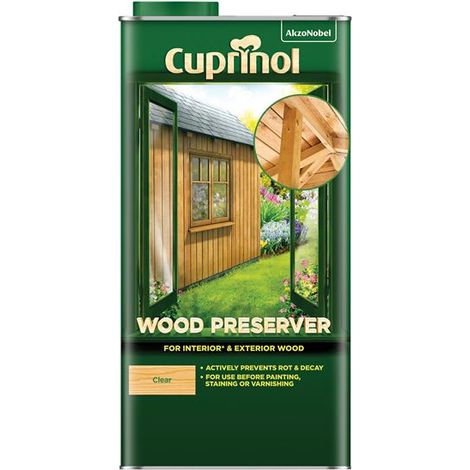 Cuprinol 5330418 Wood Preserver Clear 5 litre CUPWPCL5L