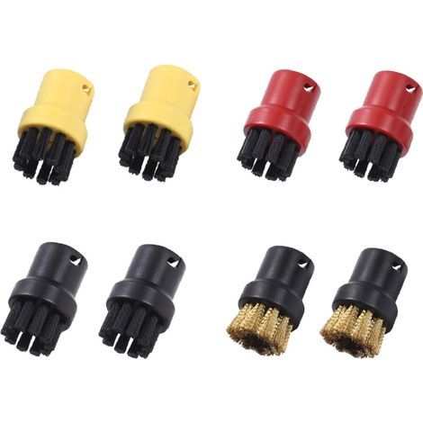 AIDUCHO Runde Nylon- und Messingbürsten für Dampfreiniger, Haushaltsdampfbürste, Messing-Wischmoppteile, Wischmoppzubehör für Dampfreiniger SC1 SC2 SC3 SC4 SC5 SC7, 8 Stück (1/5)
