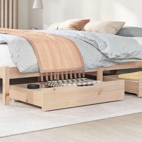 Tiroirs sous le lit avec roulettes 2 pcs 85x55x17 cm pin massif (1/5)