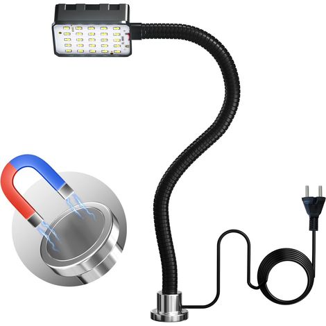 Lampe de Travail Magnétique 10 W,6000 K Lampe de Travail LED avec Col de Cygne Flexible et Base Magnétique,Magnétique COB LED Lampe pour Établi,Machine à Coudre,Grill,Atelier,Éclairage Industriel (1/5)