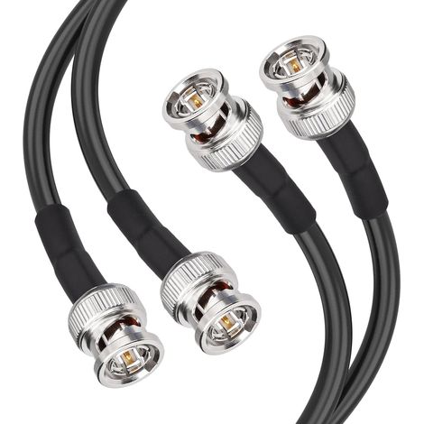 Câble SDI BNC 30cm 3G/6G 75 ohms Cordon BNC Mâle à Mâle Câble RG59 pour Vidéo DVR Oscilloscopes Caméras de Surveillance CCTV (2 pièces) (1/5)