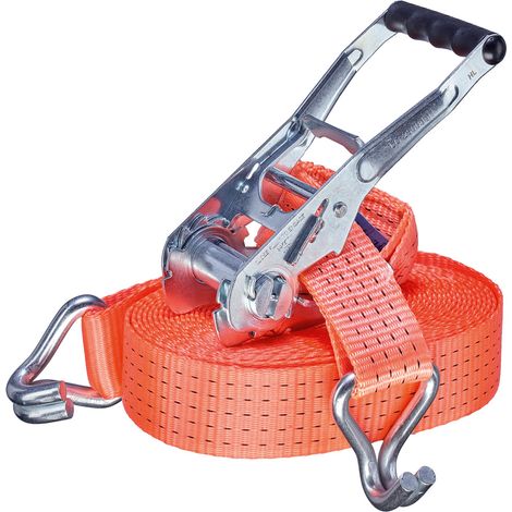 Gr .8 Meter RATSCHEN-ZURRGURT, 2-TEILIG MIT SPITZHAKEN orange CARGO LASHING BELT (1/2)