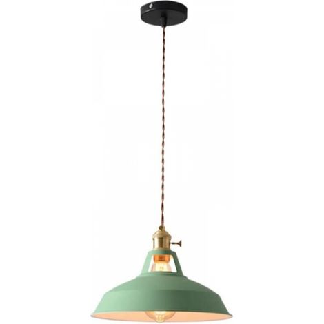 Plafonnier décoratif moderne avec abat-jour en métal (couleur : vert) adapté au café, au restaurant, au salon ou à la chambre à coucher (1/5)