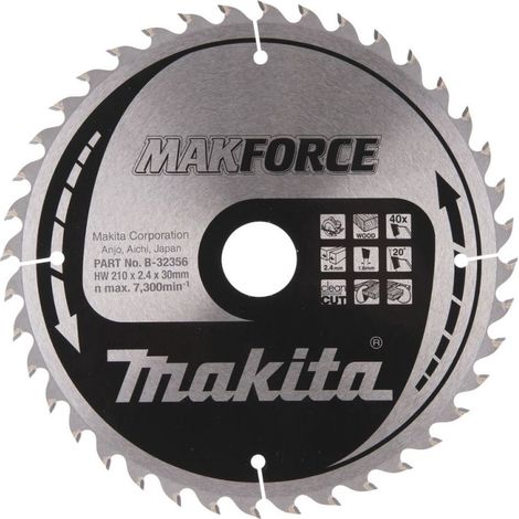 Makita Kreissägeblatt MAKFORCE 210/30 mm, 40 Zähne, 1,6 mm, Holz