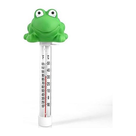 Thermomètre flottant pour piscine, thermomètre de température d'eau, thermomètre flottant pour piscine, idéal pour piscine, baignoire, bassin à poissons et pataugeoire (grenouille verte) (1/5)