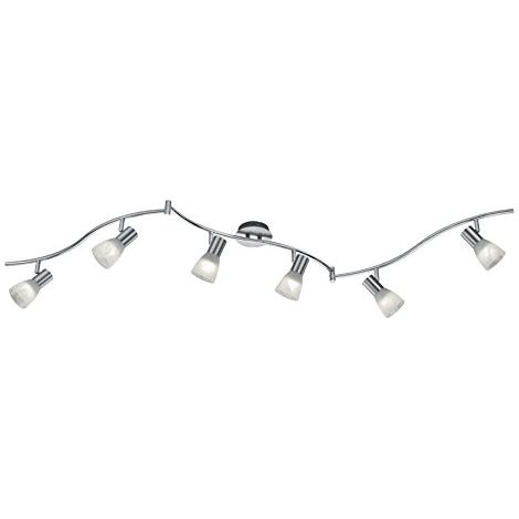 Barra 6 Spot Luci Faretti GU10 3W Orientabili Acciaio Vetro Levisto GD Trio (1/4)