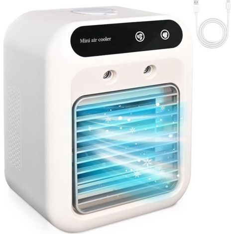 Refroidisseur d'air - Ventilateur de pièce - Ventilateurs rafraîchissants - Mini climatiseur - Ventilateur - Refroidisseur d'air - Ventilateur rafraîchissant - Blanc (1/5)