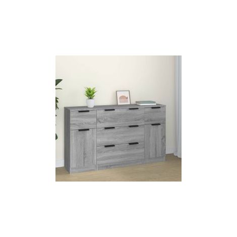 Ensemble de buffets 3 pcs Sonoma gris Bois d'ingénierie (1/5)
