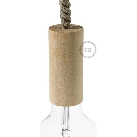 E27 Fassung Set creative cables Holz golden 20x15x25 cm