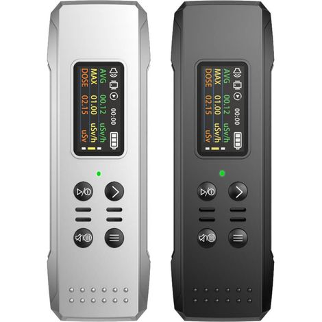 Rechargeable digital nuclear radiation detector with USB connection, pen-shaped, for industrial and medical applications of XY rays, black, single pack.