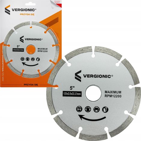 Lama diamantata segmentata per calcestruzzo, blocchi e clinker 125 mm Vergionic (1/4)