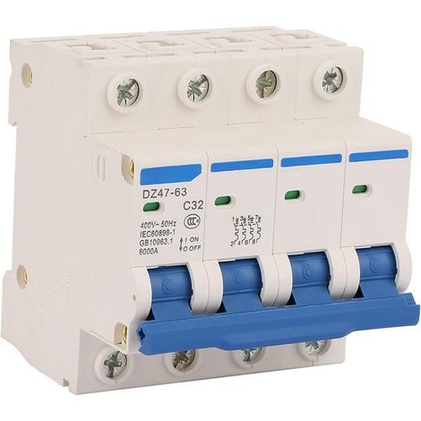 Interruttore differenziale 4P 32A 400V – Interruttore automatico, protezione da corrente di dispersione, protezione da sovraccarico (1/4)