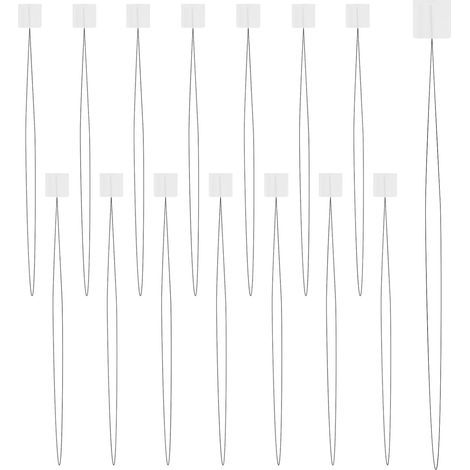 Lot de 15 enfile-aiguilles de 21 cm de long - Outil de broderie rapide - Fournitures de point de croix pour couture à la main - Blanc