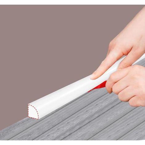 Garniture flexible quart de rond auto-adhésive en caoutchouc pour carrelage - Blanc - 3 m (1/3)