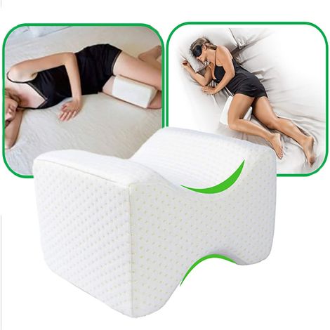 Coussin Jambes, Coussin Orthopédique pour Jambe avec Mousse Mémoire, Oreiller de Soutien du Genou pour Soulagement de la Sciatique, Douleur au Dos, Douleur aux Jambes, Grossesse Knee Pillow-Blanc-Fei (1/5)