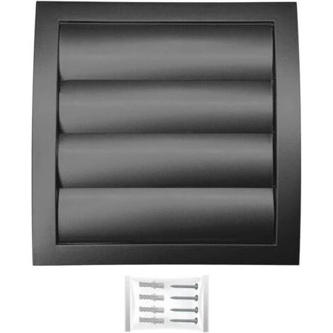 H&C VENT Grille Aeration 190x190mm avec clapet et Moustiquaire │ Anti retour Lamelles Mobiles│ Evacuation Cache Tuyau Ventilateur │ Exterieur Interieur Ventialtion │ Gaine Bouche Extracteur d'air VMC (1/4)