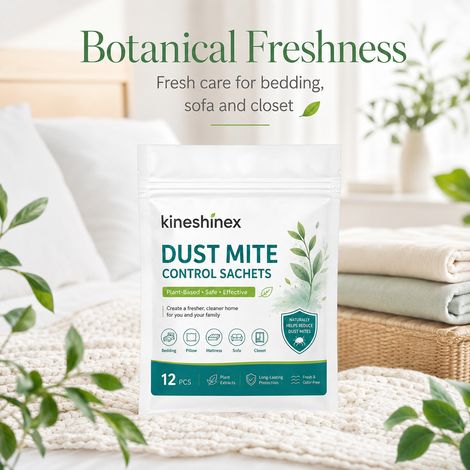 Kineshinex Safe Plant Extract Anti-mite Bags, suitable for the whole house, odorless, long-lasting mite repellent and cleaning products. (1/5)